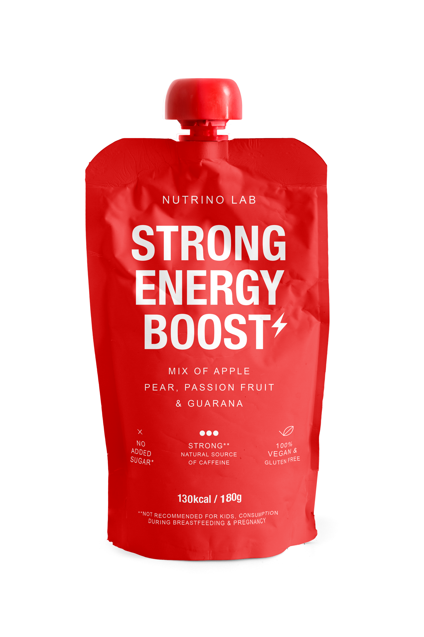 Nutrino Lab Strong Energy Boost – Fruit Puree with Apple, Pear, Passion Fruit & Guarana 180g