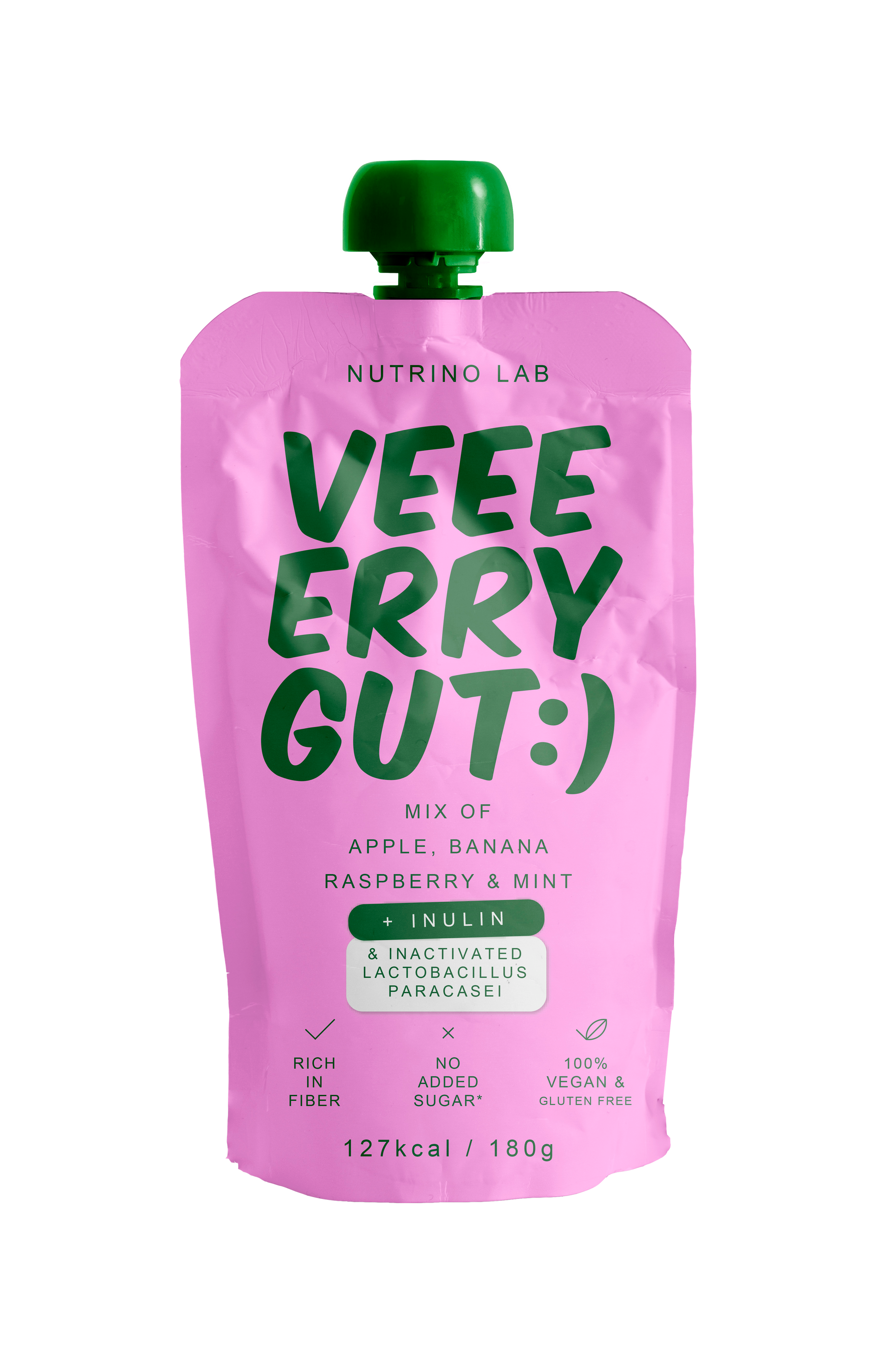 Nutrino Lab VEEEERRY GUT :) – Fruit Puree with Apple, Banana, Raspberry & Mint 180g (10-Pack)