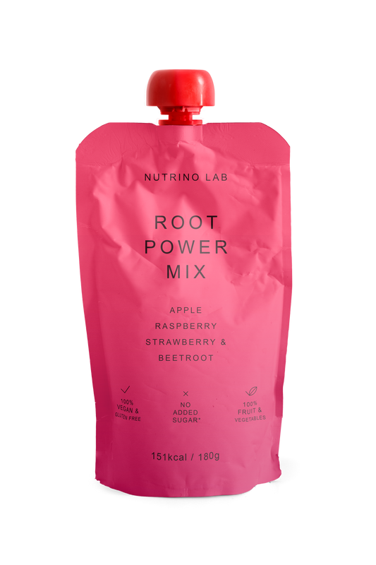 Root Power Mix – Äpple, hallon, jordgubbar och rödbetor 180g
